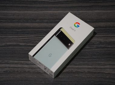 a box with a cell phone inside of it